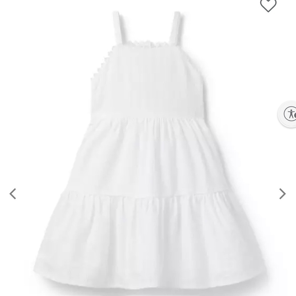 Janie and Jack White Textured Stripe Tiered Dress 2T